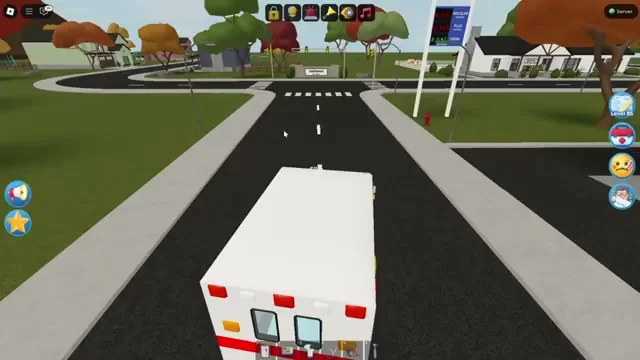 Maple Hospital ambulance in the town area
