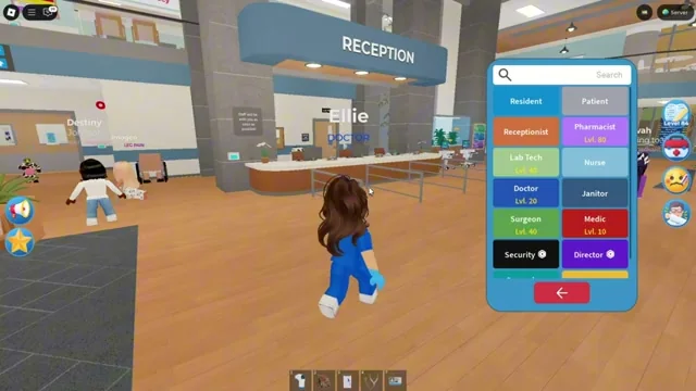 Maple Hospital role select menu
